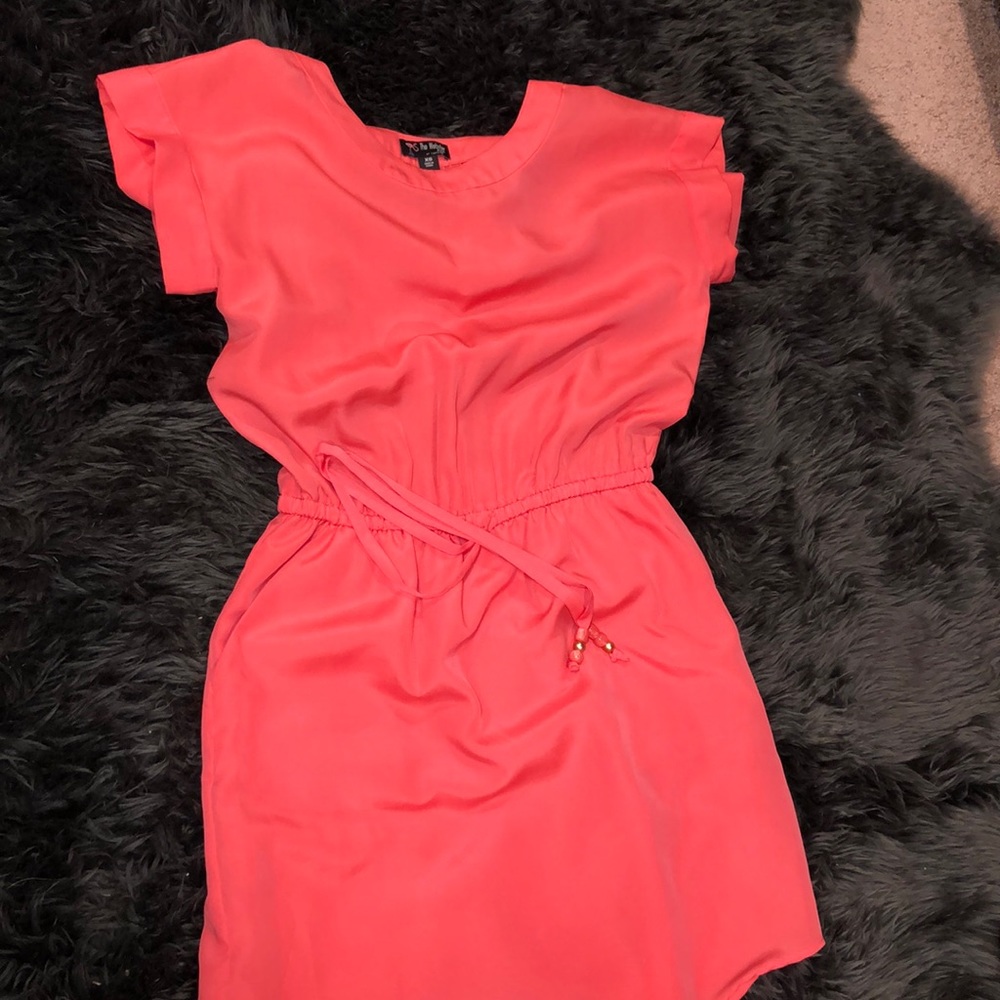 Coral pink short sleeve dress